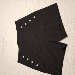 White House Black Market Black Skorts with Decorative Buttons